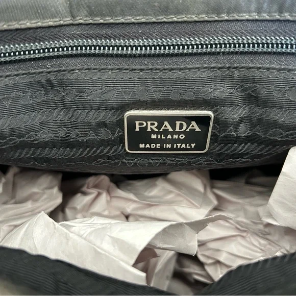 Prada Traditional Black Nylon/ Leather Foldable Briefcase